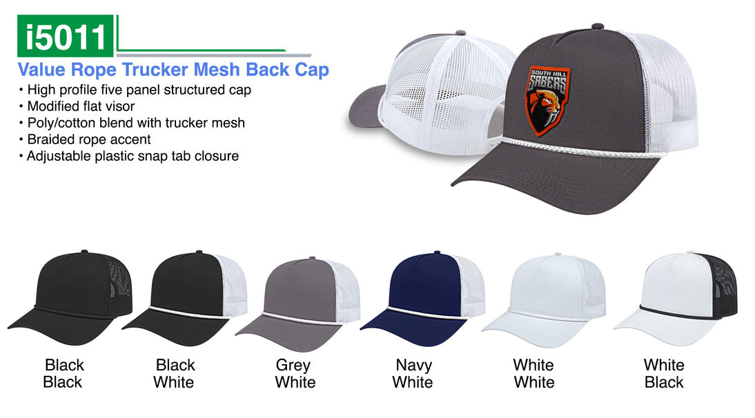 i5011 Value Rope Trucker Mesh Back Cap