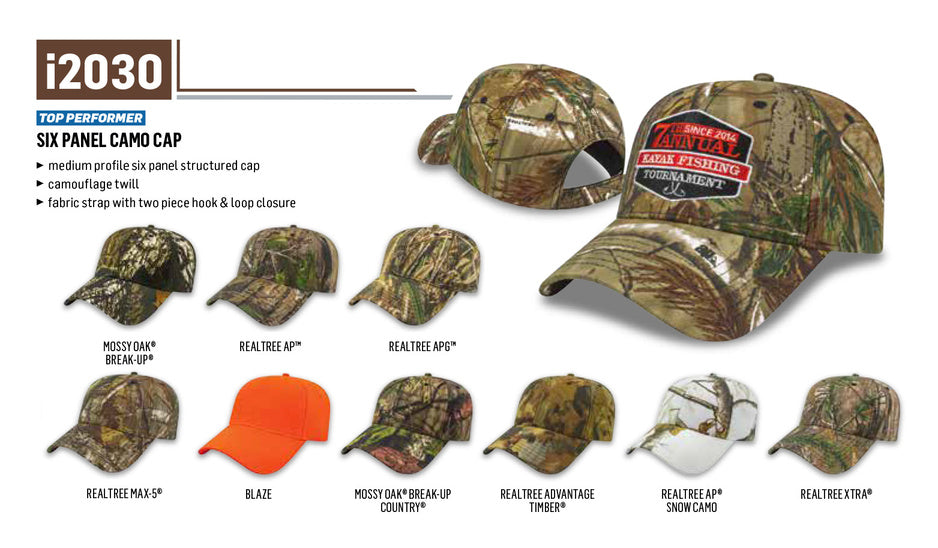 i2030 Six Panel Camo Cap