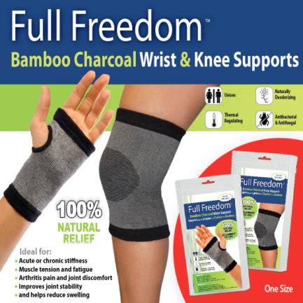 Full Freedom Bamboo Charcoal Wrist & Knee Supports