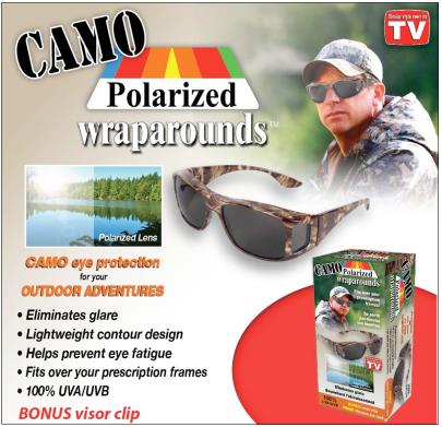 Camo Polarized Wraparound Sunglasses