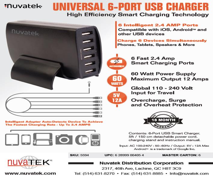 Universal 6-Port USB Charger