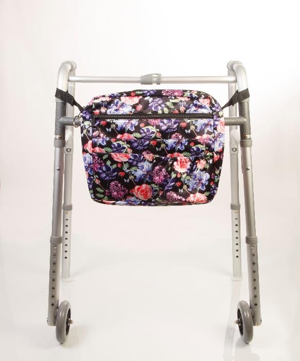 Mobility Bag - Midnight Rose on walker
