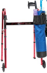 Long Blue Caddie on walker