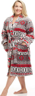 Ladies Shawl Collar Robe - XOXO Fair Isle