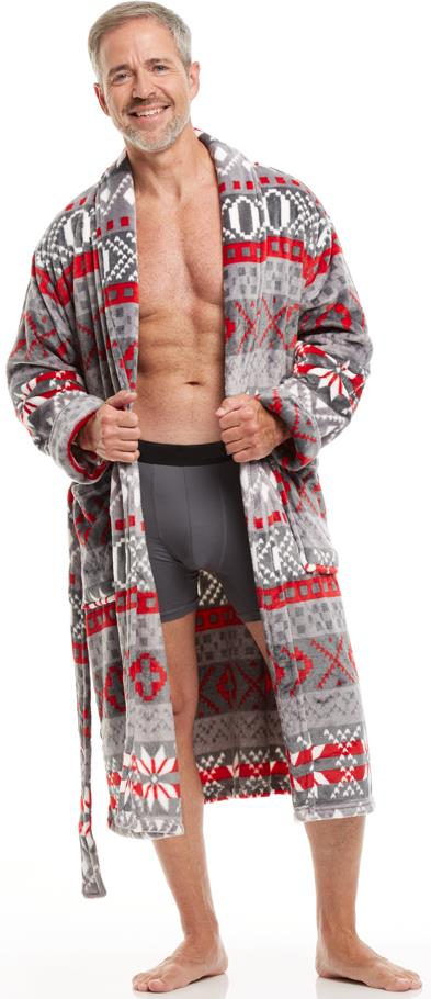 Men's Shawl Collar Robe - XOXO Fair Isle