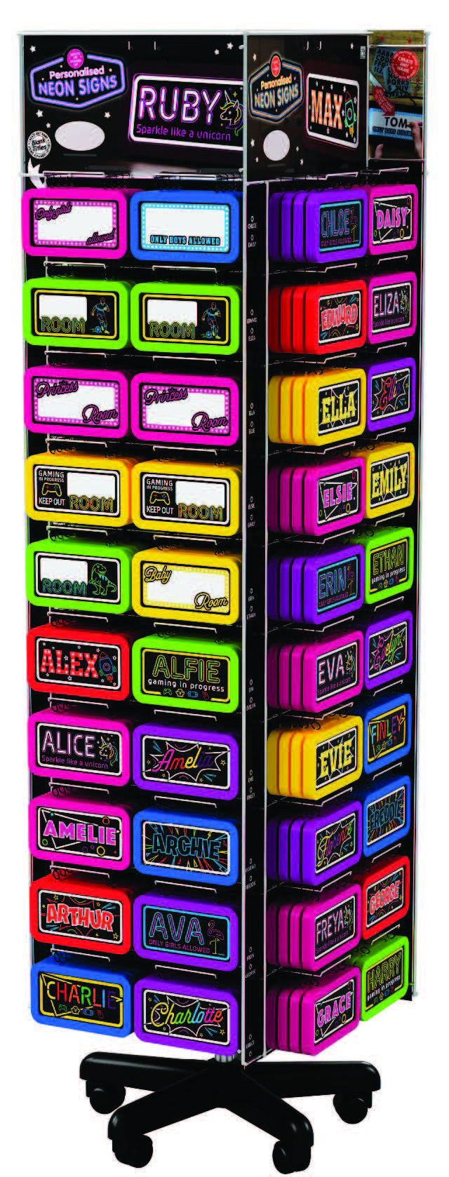 Personalised Neon Signs Prepack Rack