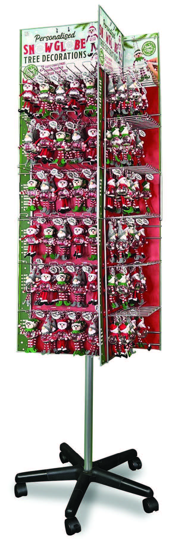 Personalised Snow Globe Tree Decorations Prepack Rack